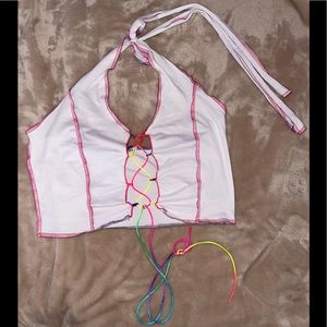 Rainbow halter top